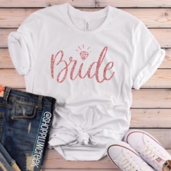 Bride Tshirt Wedding Day Tee Rose Gold 